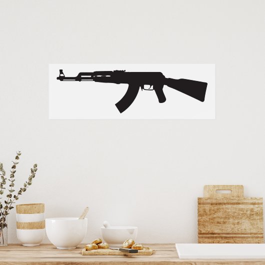 AK-47-Silhouette Poster (Küche)