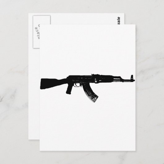 AK-47-Silhouette Postkarte (Vorne/Hinten)