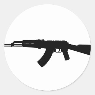 AK-47-Silhouette Runder Aufkleber
