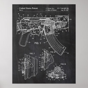 Ak-47bolzen, der Patent-Plakat zuschließt Poster