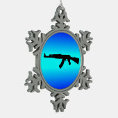 AK-47Silhouette Schneeflocken Zinn-Ornament (Links)