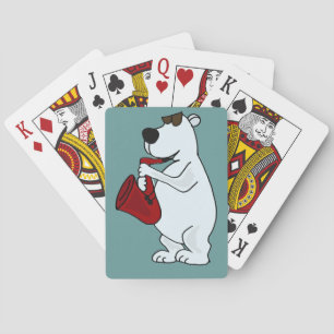 AK- Polar Bear Playing Saxophone Playing Cards Spielkarten