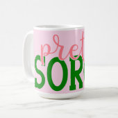 AKA Inspiried Pink und Green Hübsch Soror Kaffeetasse (Vorderseite Links)