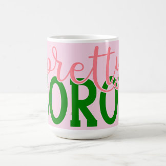 AKA Inspiried Pink und Green Hübsch Soror Kaffeetasse