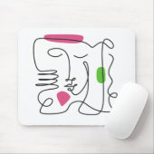 AKA Pink & Green Line Art Mousepad (Mit Mouse)
