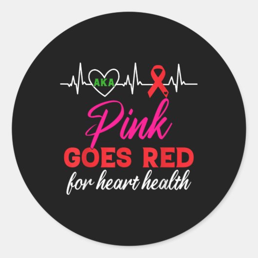 Aka Pink wird rot für das Bewusstsein für Herzgesu Runder Aufkleber (Vorderseite)