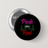 Aka Pink wird rot für Frauen im Bewusstsein für He Button (Vorne & Hinten)