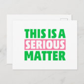 AKA Studentinnenverbindung Dies ist eine ernste An Postkarte (Vorne/Hinten)