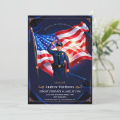 Akademie der Abschluss der Polizei - majestätische Einladung (Stehend Vorderseite)