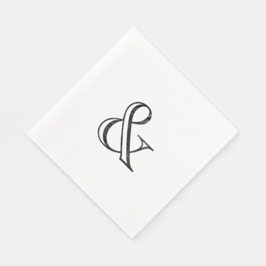 Akademie Gravur Ampersand Schwarz Serviette (Ecke)