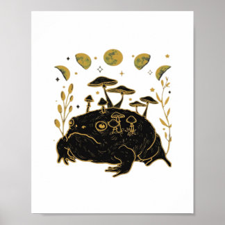 Akademie Mond Hexen Goblincore Ästhetik Frosch Cla Poster