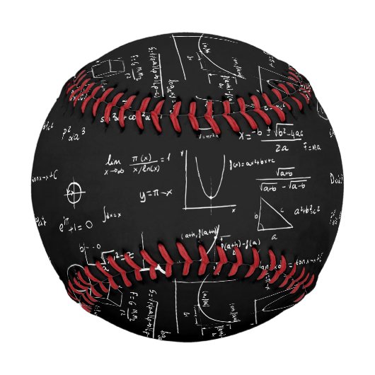 Akademische Schwarz-weiß handgeschriebene Mathemat Baseball (Vorderseite)