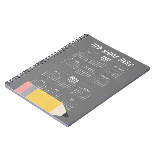 Akademischer Kalender 2023-2024 - Juli bis Juni Notizblock (Linke Seite)