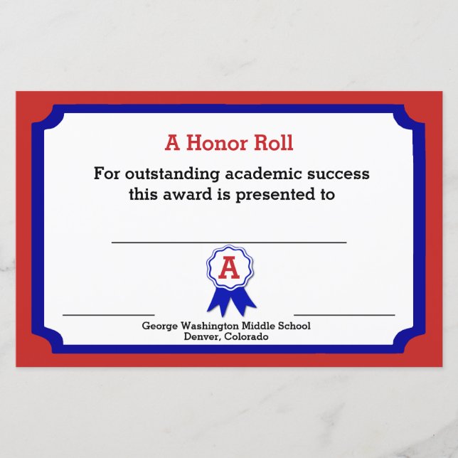 akademisches Zertifikat (Vorderseite)