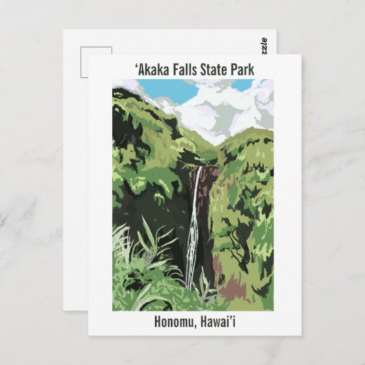 Akaka Falls Hawaii Waterfall Tropical Landscape Postkarte (Vorne/Hinten)