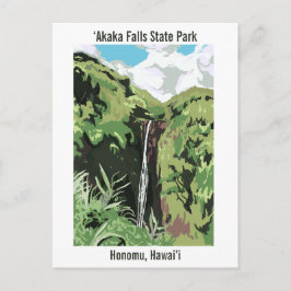 Akaka Falls Hawaii Waterfall Tropical Landscape  Postkarte