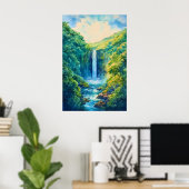 Akaka Falls State Park Aquarellposter Poster (Heimbüro)