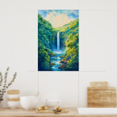 Akaka Falls State Park Aquarellposter Poster (Küche)