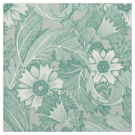 Akanthus-Grünnebel Stoff (Muster)