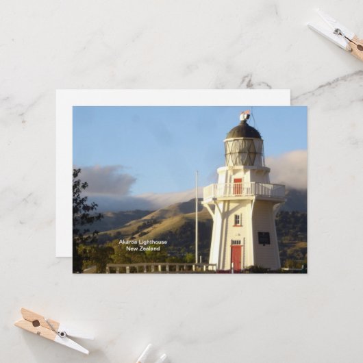 Akaroa Lighthouse Karte (Vorderseite/Rückseite Beispiel)