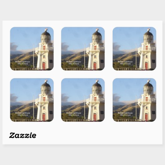 Akaroa Lighthouse, Neuseeland Quadratischer Aufkleber (Blatt)