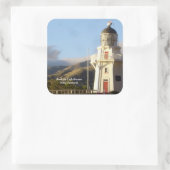 Akaroa Lighthouse, Neuseeland Quadratischer Aufkleber (Tasche)