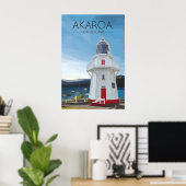 Akaroa Neuseeland Reiseplakat Poster (Heimbüro)