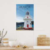 Akaroa Neuseeland Reiseplakat Poster (Küche)