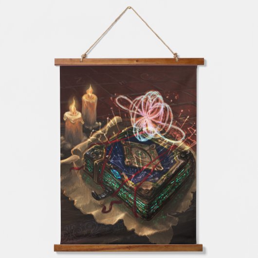 Akasha Codex - mystical esoteric fantasy art Wandteppich Mit Holzrahmen (Vorderseite)