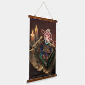 Akasha Codex - mystical esoteric fantasy art Wandteppich Mit Holzrahmen (Gewinkelt)