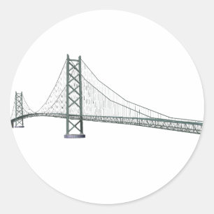 Akashi Kaikyo Hängebrücke: Perlbrücke Runder Aufkleber