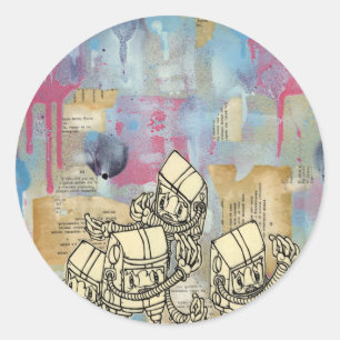 Akayo Roboter Runder Aufkleber