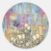 Akayo Robots Runder Aufkleber (Vorderseite)