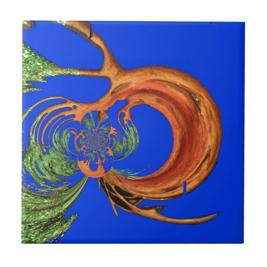 Akazie Kreis Kunst Druck Fliese (Vorderseite)