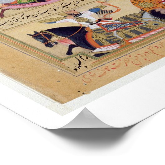 Akbar erhält die Trommeln und Standards erfasst f Poster (Ecke)