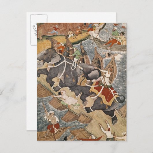 Akbar zäumt den Savage Elephant, Hawa'i Postkarte (Vorne/Hinten)