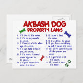 AKBASH DOG Property Laws 2 Postkarte (Vorne/Hinten)