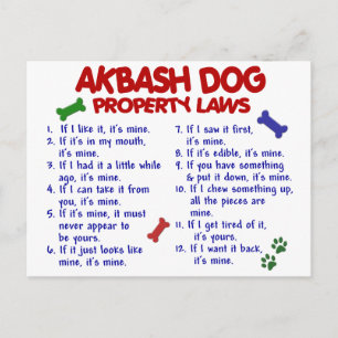 AKBASH DOG Property Laws 2 Postkarte