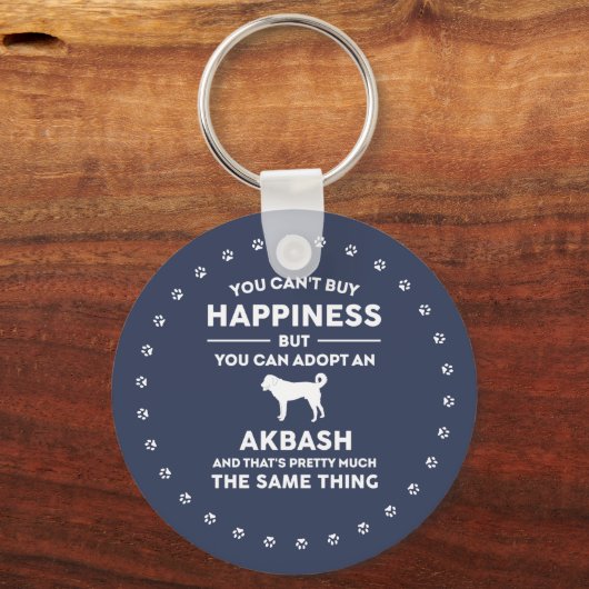 Akbash Hund brütet Adoption Glück Schlüsselanhänger (Vorderseite)