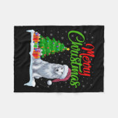 Akbash Hund Weihnachtsbaum Lichter Funny Xmas Akba Fleecedecke (Vorderseite (Horizontal))