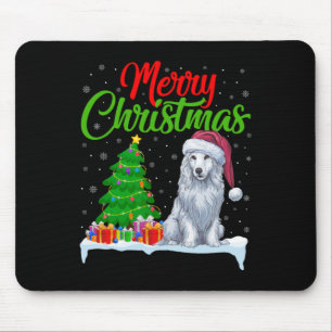 Akbash Hund Weihnachtsbaum Lichter Funny Xmas Akba Mousepad