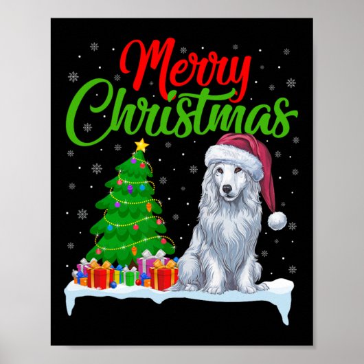 Akbash Hund Weihnachtsbaum Lichter Funny Xmas Akba Poster (Vorne)
