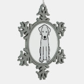 Akbash HundeCartoon Schneeflocken Zinn-Ornament (Links)