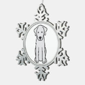Akbash HundeCartoon Schneeflocken Zinn-Ornament (Rechts)