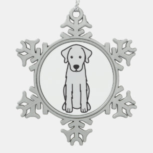 Akbash HundeCartoon Schneeflocken Zinn-Ornament