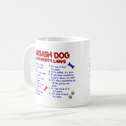 AKBASH HUNDeigentums-Gesetze 2 Kaffeetasse (Vorderseite Links)
