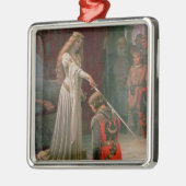 Akcolade (von Edmond Blair Leighton) Ornament Aus Metall (Links)