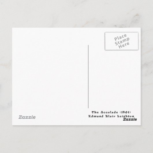 Akcolade von Edmund Blair Leighton Postkarte (Rückseite)