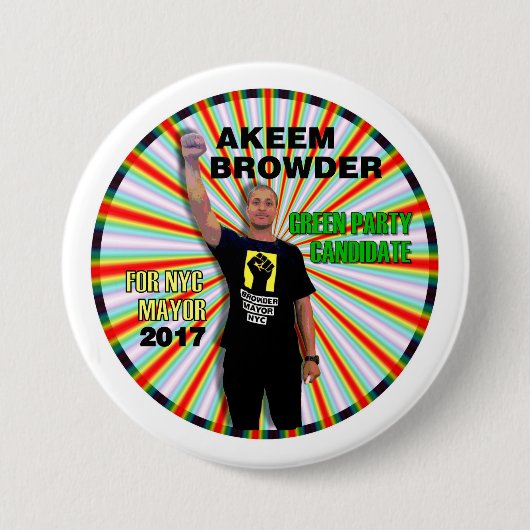 Akeem Browder für NYC Bürgermeister Button (Vorderseite)