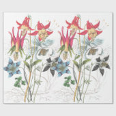 Akelei-Blumen-Geschenkpapier Geschenkpapier (Flach)